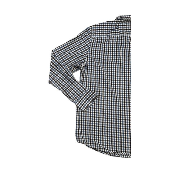 American Rag Shirt Men's Long Sleeve Button Up Oxford Plaid Blue Black White 2XL - Picture 9 of 11